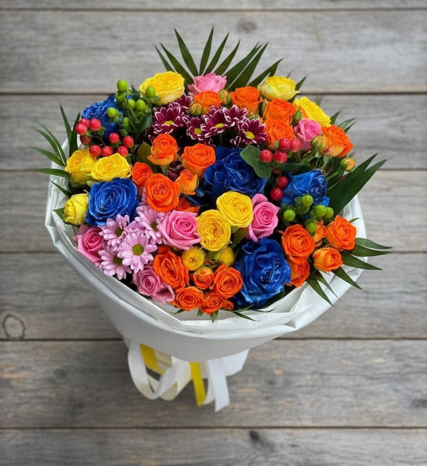 Букет цветов из: Розы и Хризантемы в Середейском