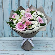 Букет цветов из:  Герберы, Альстромерии и Хризантемы #REPLACE_PRED# Середейском