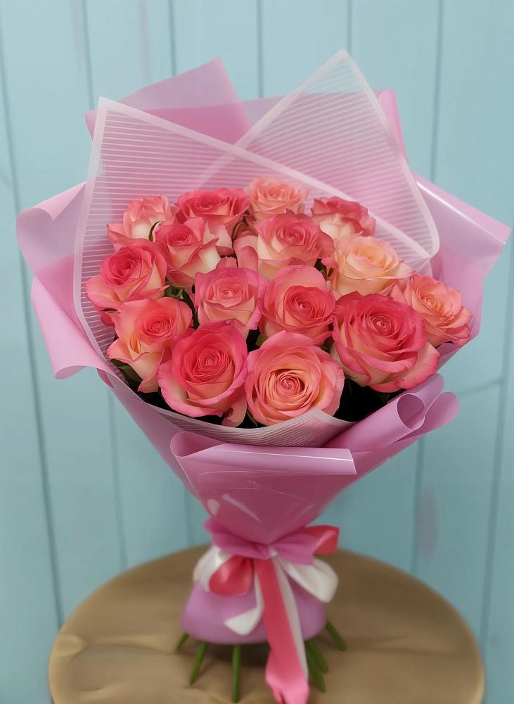 Букет 15 Розовых роз Равель в Середейском