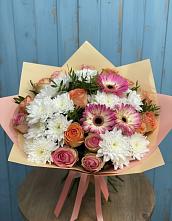 Букет цветов из:  Розы, Герберы и Хризантемы #REPLACE_PRED# Середейском