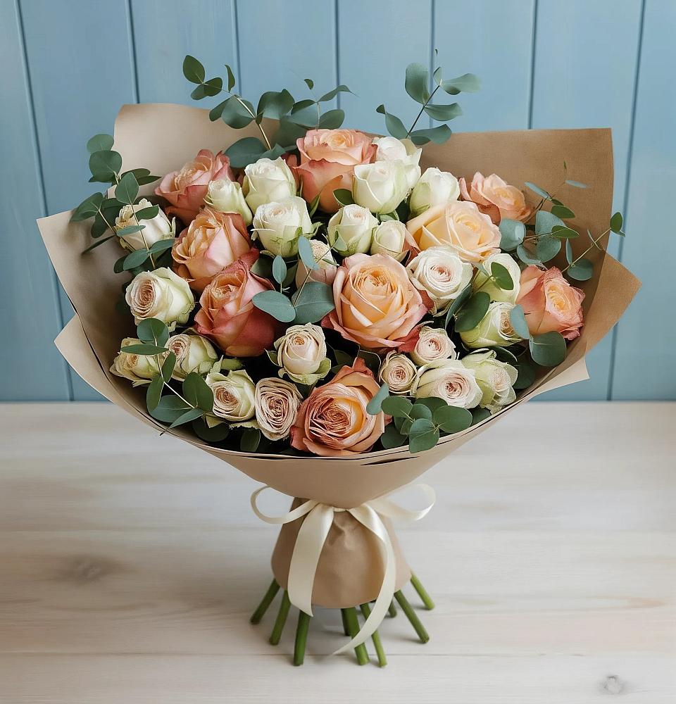 Букет цветов из: Альстромерии и Розы в Середейском