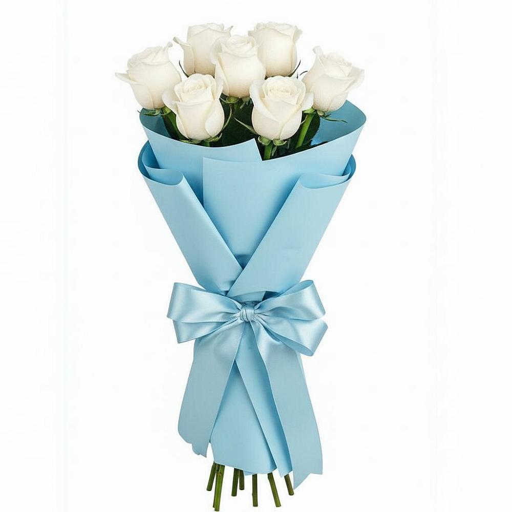 Букет 7 белых роз Проуд в Середейском