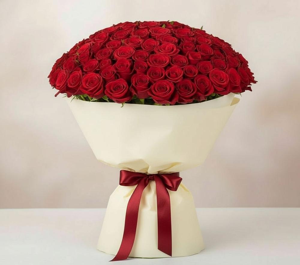 Букет 101 Красная роза Милано в Середейском