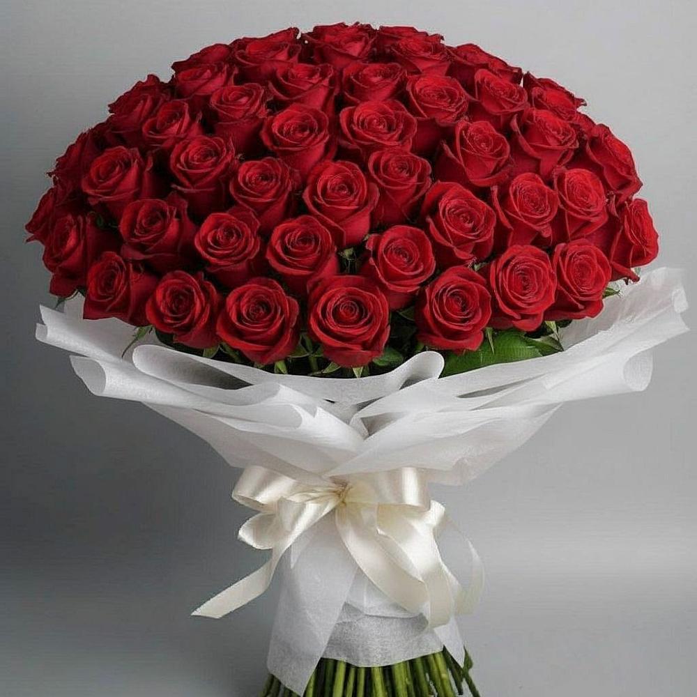 Букет 101 Красная роза Блэк Мэджик в Середейском