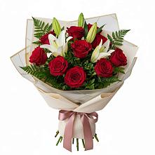 Букет цветов из:  Лилии и Розы в Середейском