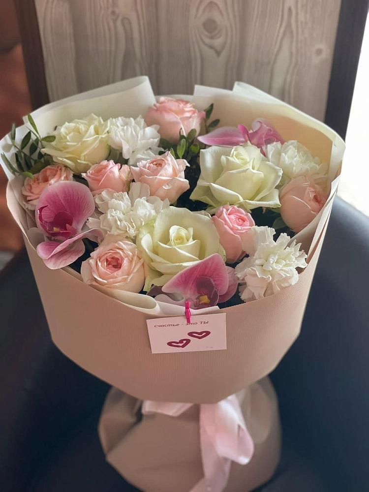 Букет цветов из: Орхидеи, Розы и Гвоздики в Середейском