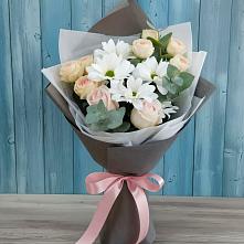 Букет цветов из:  Хризантемы и Розы в Середейском