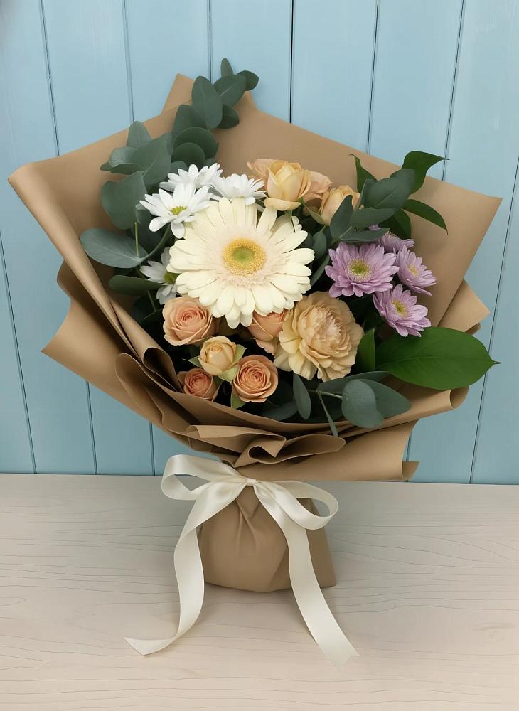 Букет цветов из: Герберы и Хризантемы в Середейском