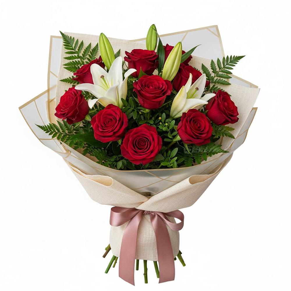 Букет цветов из: Лилии и Розы в Середейском