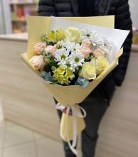 Букет цветов из:  Альстромерии, Розы и Хризантемы в Середейском