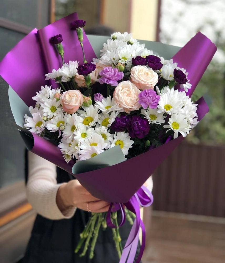 Букет цветов из: Хризантемы, Гвоздики и Розы в Середейском