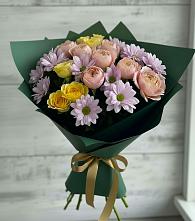 Букет цветов из:  Хризантемы и Розы #REPLACE_PRED# Середейском