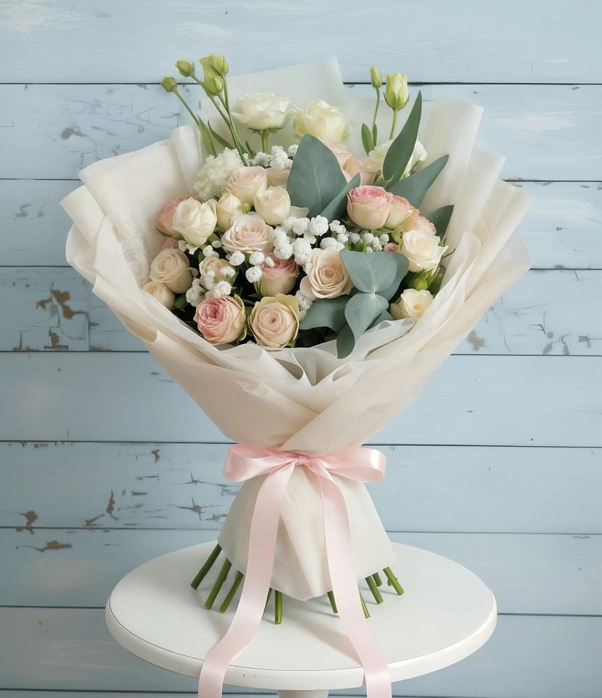 Букет цветов из: Розы и Лизиантусы в Середейском