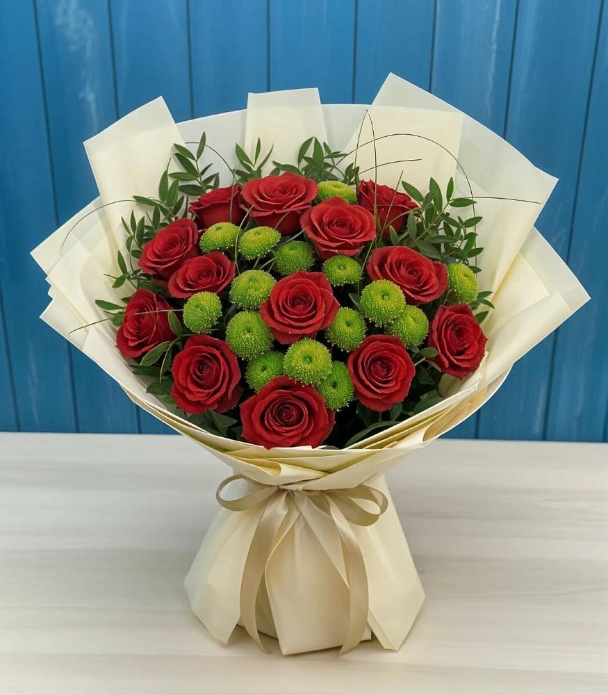 Букет цветов из: Розы и Хризантемы в Середейском