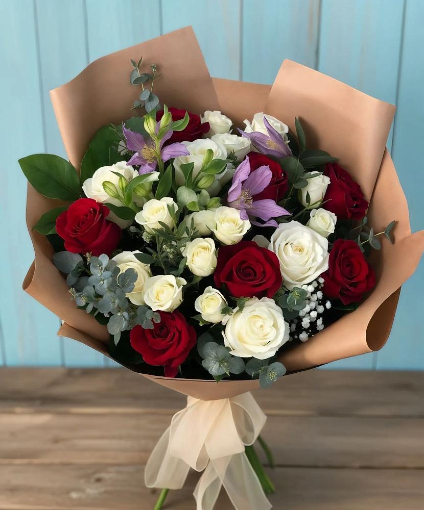 Букет цветов из: Розы и Альстромерии в Середейском